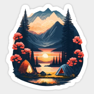 wild camping, adventurer, adventure hiking, design v5 Sticker